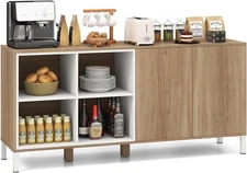 Buffet Cabinet with Storage, Kitchen Sideboard with 4 Compartments