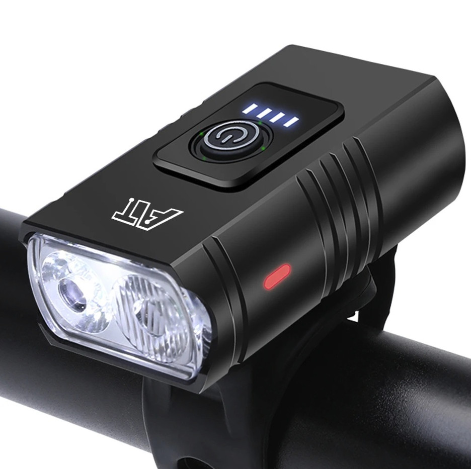1pc LED Bike Headlight Type-C Rechargeable Front Light 6 Modes MTB Road Cycling