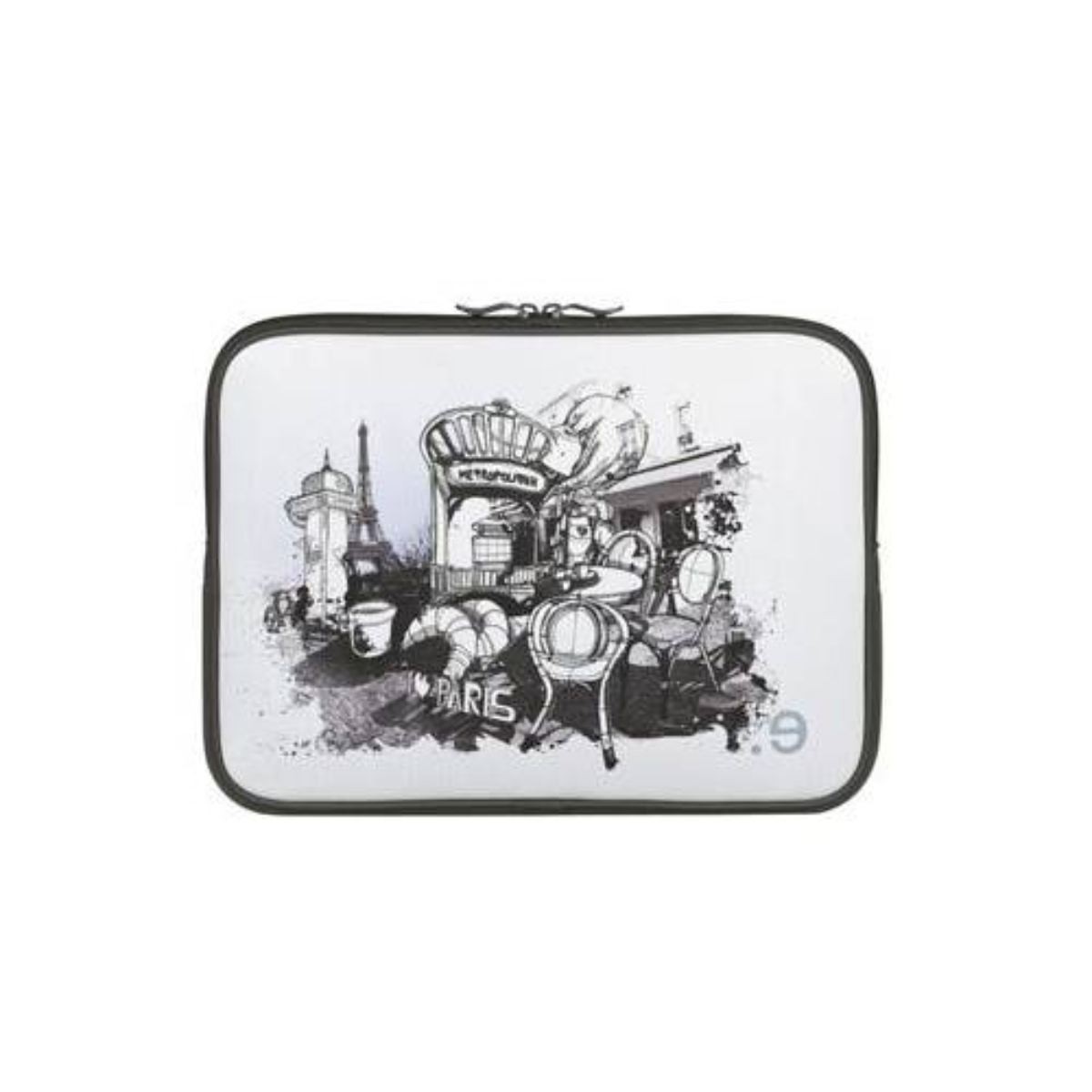 Sacoche MacBook Pro 13 zippée LA Edition Robe I LOV PARIS idéale pour vos trajets en ville