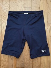 TYR Boys Size 24 Durafast Jammer Swimsuit Swimwear Navy Blue