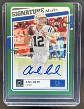 2020 Panini Donruss Andrew Luck Signature Marks Green Auto #/15 Colts