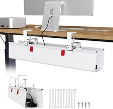 Univivi No Drill Under Desk Cable Management Tray, 28" Cord 28L x 5.5W, White