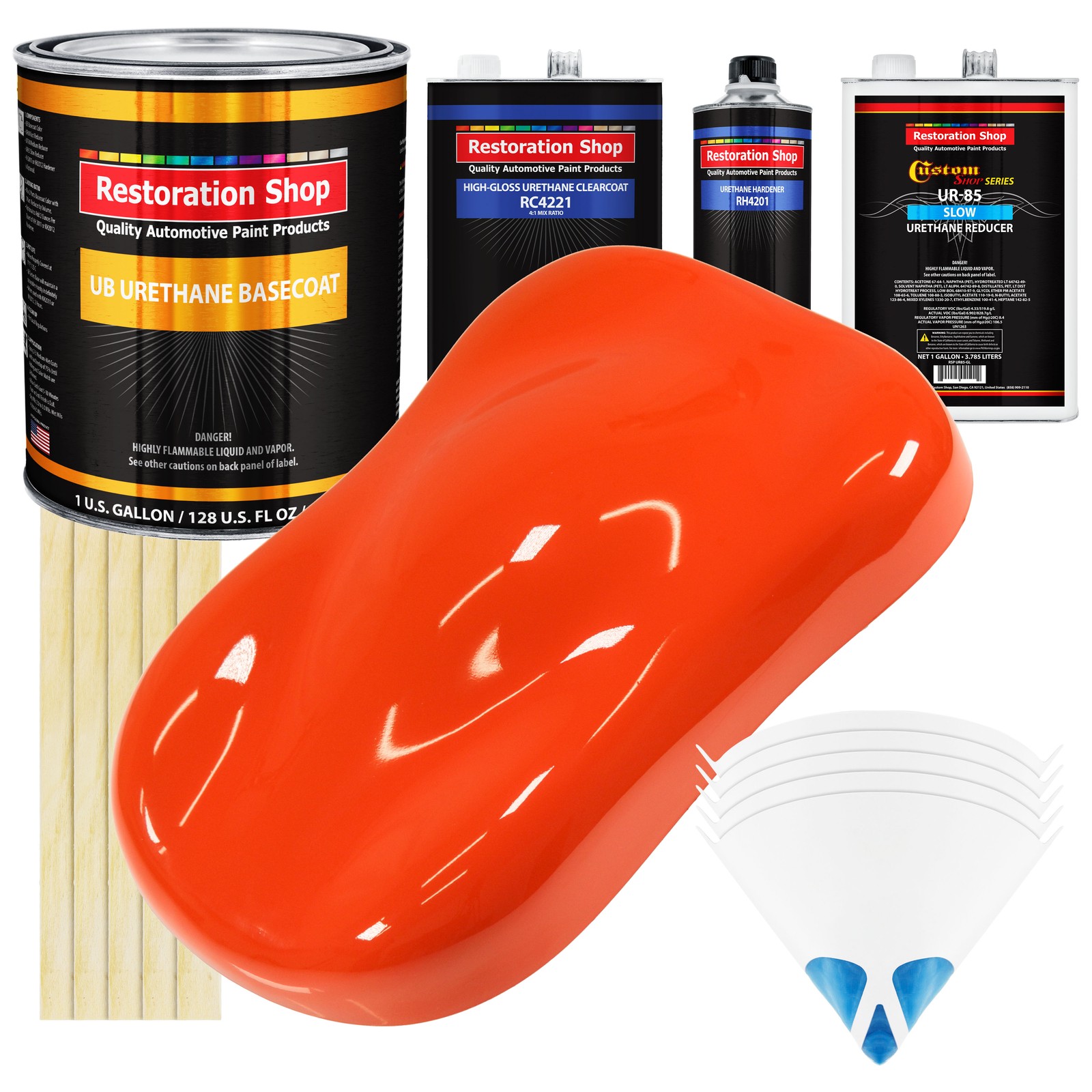 Speed Orange SLOW 1 Gallon Urethane Basecoat Clearcoat Auto Paint Kit