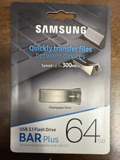 SAMSUNG BAR Plus 64GB - 300MB/s USB 3.1 Flash Drive Titan Gray MUF-64BE4/AM 
