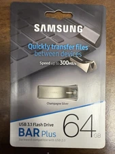 SAMSUNG BAR Plus 64GB - 300MB/s USB 3.1 Flash Drive Titan Gray (MUF-64BE4/AM)