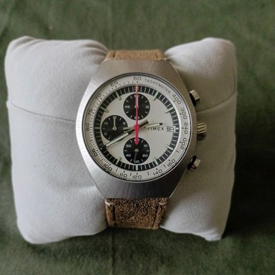 Timex Legacy Tonneau Chronograph Leather Strap Watch(TW2W50100) Used 