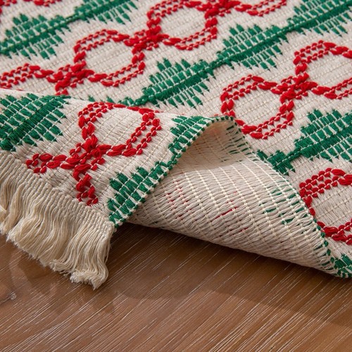 4 piezas manteles individuales con borla de Navidad estilo bohemio vintage almohadillas de aislamiento térmico - Imagen 5 de 17