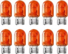 10PCS Car 7443 Bulb, T20 12V W21/5W Clear Glass Vehicle Stop Bra Color: Ameber