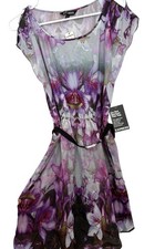 Express Purple Floral Dress NWT Belted Size XS