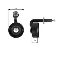 1X Gates T39020 Spannrolle Keilrippenriemen FüR Skoda