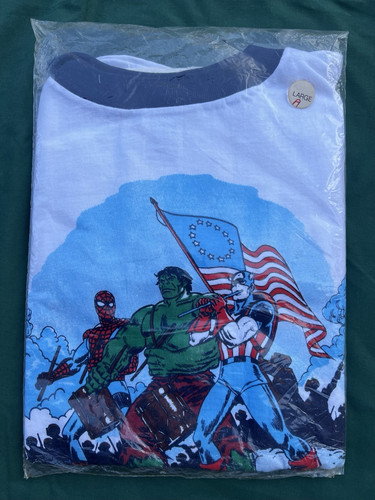 Vintage 1975 ORIGINAL T-Shirt Captain America~Hulk~Spider-Man Marvel Comics RARE