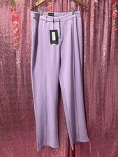 Anala Lilac High Waisted Wide Leg Trousers Pretty Little Thing