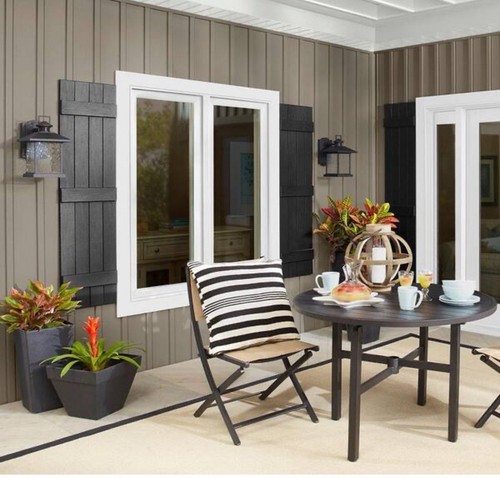 Ply Gem 12 x 35 Polypropylene 3-Board Open Board and Batten Shutters,Pair In Red - Picture 4 of 5