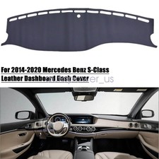 Leather Dashboard Dash Cover Dashmat Mat Carpet Pad For Mercedes Benz S 2014-20 Leather Dashboard Dash Cover Dashmat Mat Carpet Pad For Mercedes Benz S 2014-20