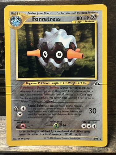 Forretress | 2/75 | Neo Discovery | Holo | Pokémon Card Holo DMG HP Creased