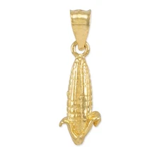 Gold Corn Charm Pendant Necklace(Available In Yellow/Rose/White Gold)