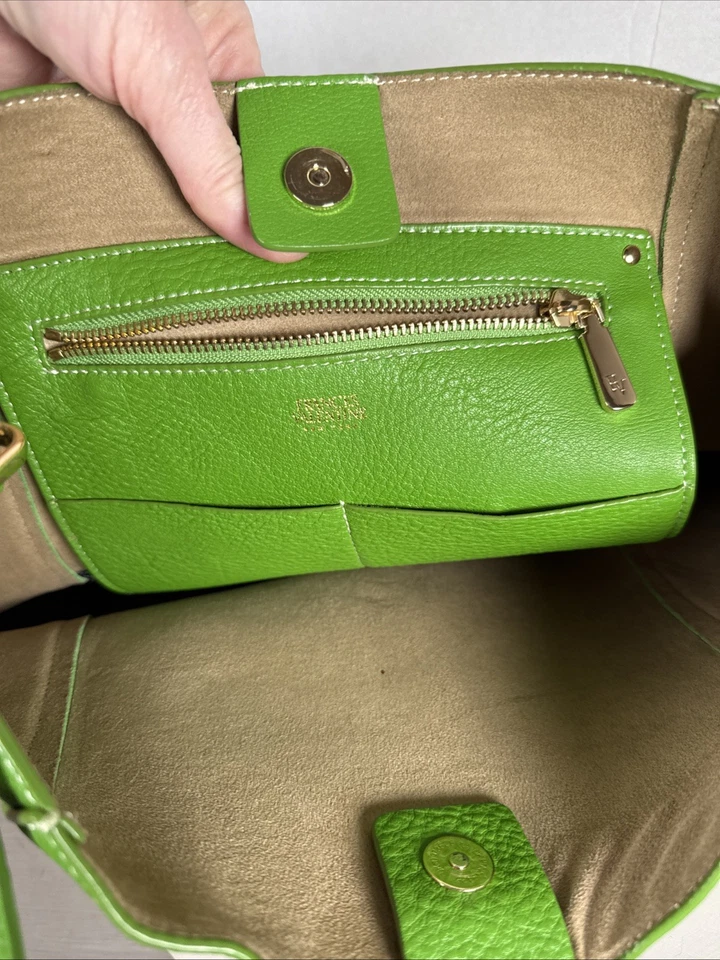 Bolso Junio Frances Valentine New York Kelly Cuero Caído Verde Usado en Excelente Condición Foto 2 de 4