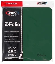 BCW Gaming Z-Folio 12-Pocket LX Album - Green Zip Binder Standard Size