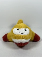 Apricot Lamb Plush Yellow White Red Fuzzy Airplane  Smiling 9” Long - Tags Cut