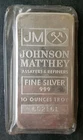 Johnson Matthey 10oz Silver Bar in Plastic