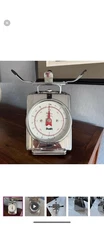 RARE DUALIT KITCHEN SCALE CHROME, 8 LB (or KG)  1/8 OZ CALIBRATION ADJUSTMT