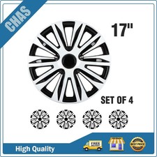 17 Set Of 4 Black White Wheel Covers Rim Skins Hub Caps Snap On For R17 Tires 17 Set Of 4 Black White Wheel Covers Rim Skins Hub Caps Snap On For R17 Tires