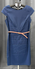 Vintage Navy Blue AGB Dress With Pink Belt