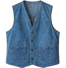 VINTAGE 1970/80  S LEVI  S LEVI STRAUSS PANATELA TOPS DENIM UNISEX VEST SIZE M