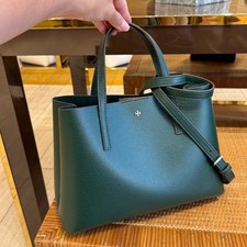NEW   Tory Burch Blake Printed Small Tote 189041 Deep Green / Deep Green 350