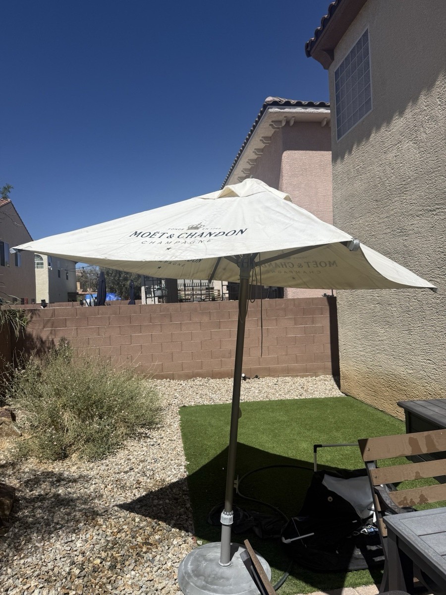 champagne patio umbrella Moët Chandon Champagne Branded LG 8ft Patio Umbrella No Stand