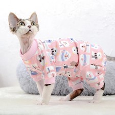 Cotton Sphinx Pet Cat Clothes Cartoon Hoodies For Sphynx Comfortable Kitten Jump