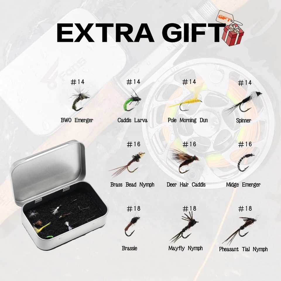 8Fans Fly Fishing Rod and Reel Combos with 4-Sections Portable Fishing Rod an... - Image 3 of 4