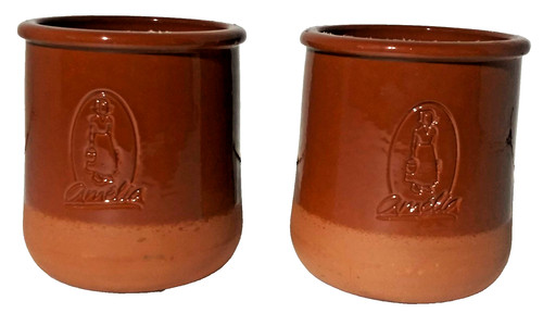 Set of 2 La Fermiere Amelia Terra Cotta 3" Yogurt Pots ~ French