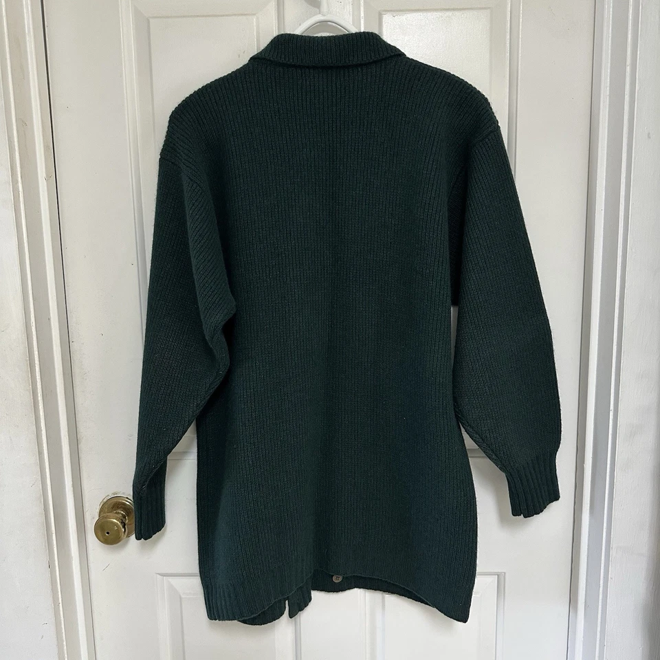 Vtg Rafaella Womens M Lambswool Angora Rabbit Hair Blend Green Cardigan Sweater - Image 2 of 4