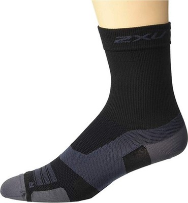 2XU L12575 Unisex 1-Pair Black U Vectr Ultralight Crew Socks Size M