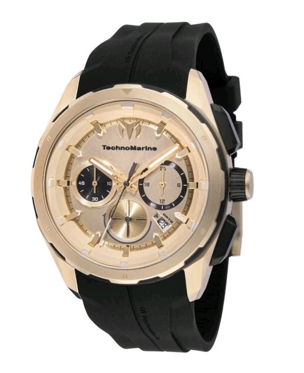 Technomarine Men's Watch Ocean Nomad Black and Gold Dial Black Strap TM-318105