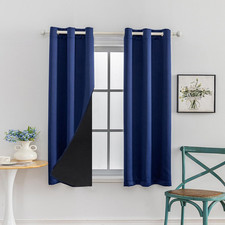 100 Blackout Curtain 2 Panels Set,Thermal Insulated Window Drapes for Bedroom,F