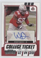 2021 Panini Contenders Draft Picks College Ticket Wyatt Davis #197 Auto 0y2q