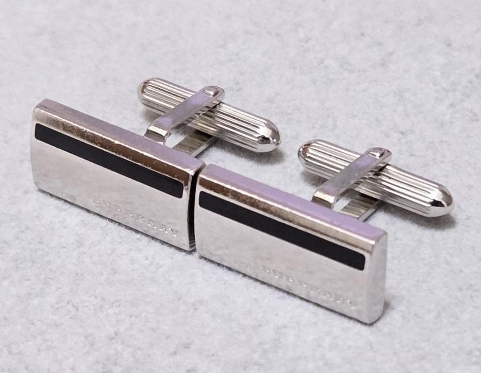 BURBERRY Cufflinks Silver Rectangle Shape [Very g… - image 2