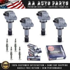 4 Ignition Coil & 4 NGK Iridium Spark Plug for 2012-2015 Honda Civic 1.8L UF672