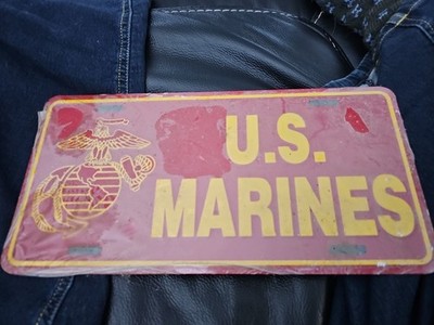 US Marines Eagle Globe Anchor Embossed Car License Plate 6 x 12 inches EGA metal