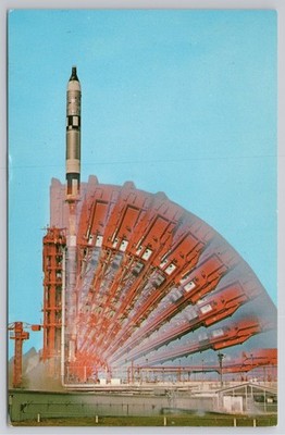Postcard  Multi-Exposure Photo Gemini 10 Launch 7/18/1966 Cape Kennedy Fla.  N23