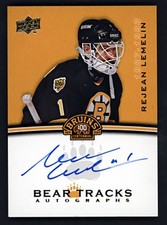 2023-24 Upper Deck Boston Bruins Centennial Rejean Lemelin Bear Tracks Autograph