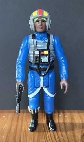 Star Wars Rebel Pilot X Wing Y Custom Vintage Kenner Style Figure 3.75” Blue