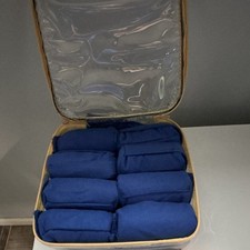 Blue Foam Hair Rollers 3 in w/ Hook  Loop Straps, Portable Travel Case