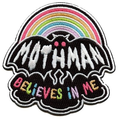 Mothman Believes in Me Rainbow Patch Folklore Mythology Legend Embroidered Iron
