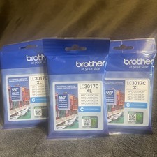 Lot Of 3 New Genuine Brother LC3017XL Cyan Ink Cartridge MFC-J5330DW exp 2028 03