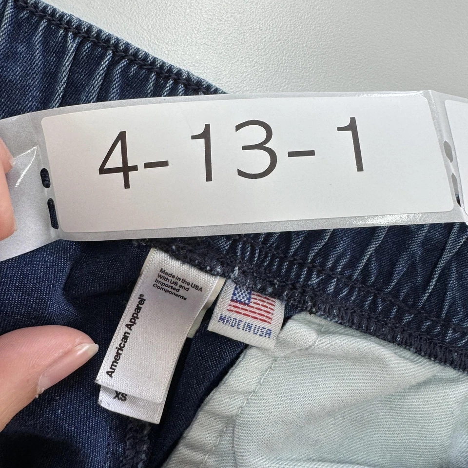 American Apparel Pants Womens XS Blue Denim Elastic Waist Jogger Made in USA - Image 3 of 4