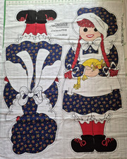 Raggedy Ann Doll or Pillow Cut  Sew Fabric Panel