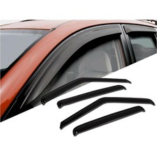 4pcs Door Window Visors Wind Deflectors Outside Mount Dark Smoke Tint 112-1277